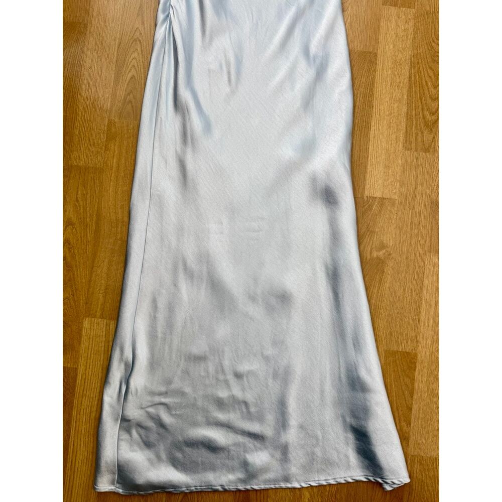 Princess Polly Icy Blue Satin Jazelle Maxi Dress Sz US6 Graduation Y2K Wedding - Picture 12 of 16